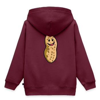 fröhliche Erdnuss Emotion Gefühle happy Emotion - Kinder Premium Organic Hoodie - Burgunderrot - Hinten - AI Model Kid Female (0cm)