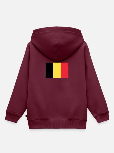 Belgien - Kinder Premium Organic Hoodie - Burgunderrot