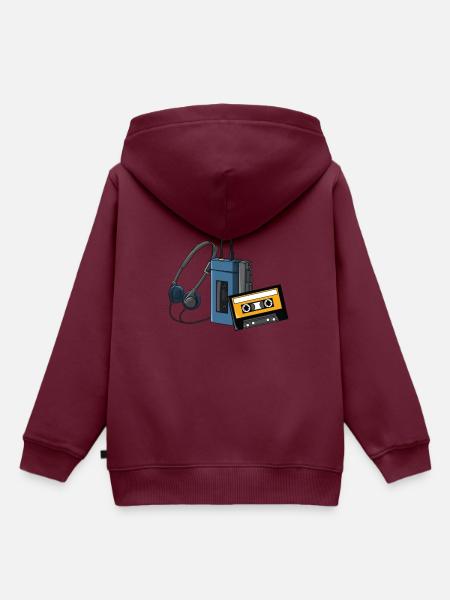 CLASSIC-WALKMAN im Retrodesign, - Kinder Premium Organic Hoodie - Burgunderrot
