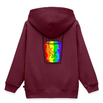 Glas Regenbogen Pride Gleichberechtigung - Kinder Premium Organic Hoodie - Burgunderrot - Hinten - AI Model Kid Female (0cm)