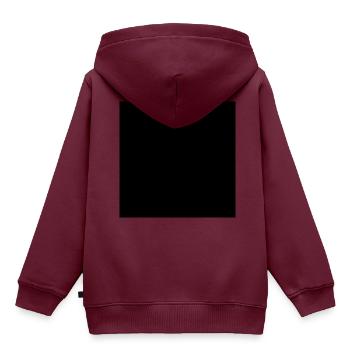 Schwarzes Quadrat leer - Kinder Premium Organic Hoodie - Burgunderrot - Hinten - AI Model Kid Female (0cm)