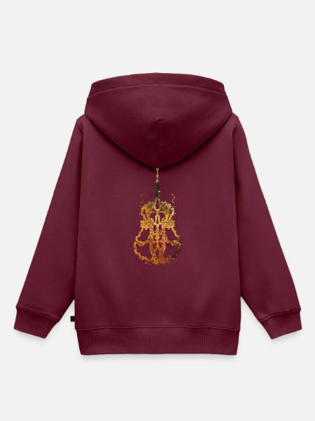 Gitarre Surreal Golden - Kinder Premium Organic Hoodie - Burgunderrot