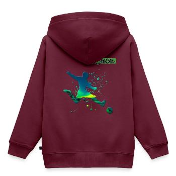 Sport - Kinder Premium Organic Hoodie - Burgunderrot - Hinten - AI Model Kid Female (0cm)