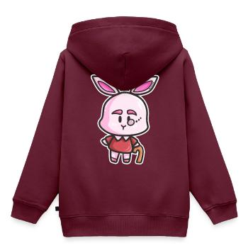 Hase Rentner Rente alt Mann Opa Comic Geschenk - Kinder Premium Organic Hoodie - Burgunderrot - Hinten - AI Model Kid Female (0cm)