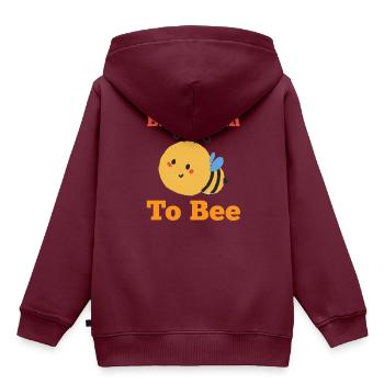 Großer Cousin Big Cousin to Bee Biene - Kinder Premium Organic Hoodie - Burgunderrot - Hinten - AI Model Kid Female (0cm)