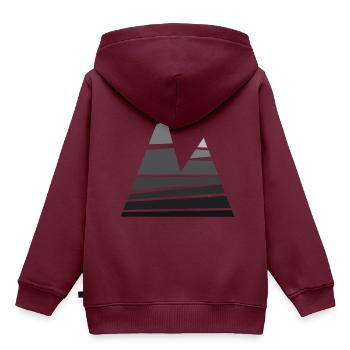 MINIMAL MOUNTAIN - Kinder Premium Organic Hoodie - Burgunderrot - Hinten - AI Model Kid Female (0cm)