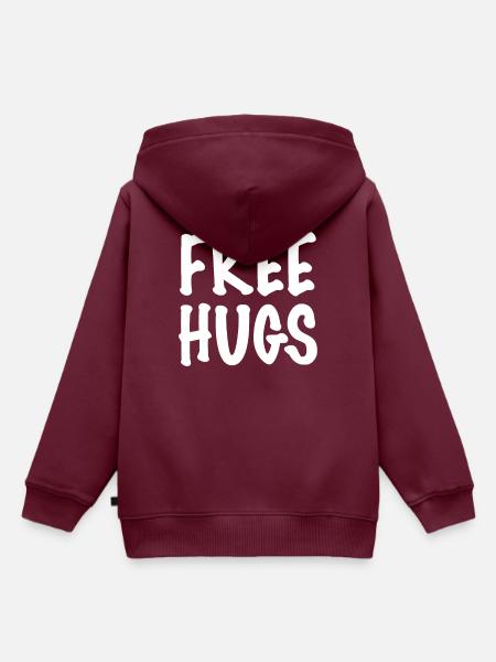 Free Hugs - Kinder Premium Organic Hoodie - Burgunderrot