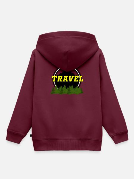TRAVEL - Kinder Premium Organic Hoodie - Burgunderrot