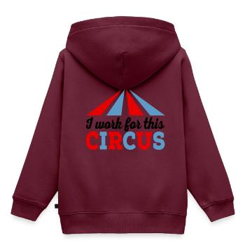 Zirkus - Kinder Premium Organic Hoodie - Burgunderrot - Hinten - AI Model Kid Female (0cm)
