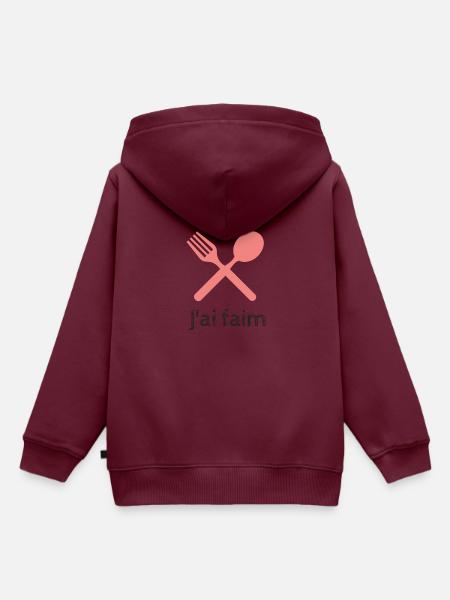 Ich bin hungrig. - Kinder Premium Organic Hoodie - Burgunderrot
