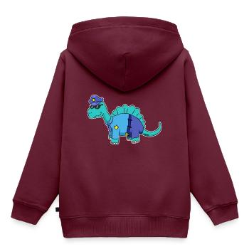 Dinosaurier Polizei Officer Uniform Geschenk - Kinder Premium Organic Hoodie - Burgunderrot - Hinten - AI Model Kid Female (0cm)
