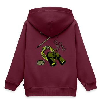 Bergsteiger Bergsport Felsklettern - Kinder Premium Organic Hoodie - Burgunderrot - Hinten - AI Model Kid Female (0cm)