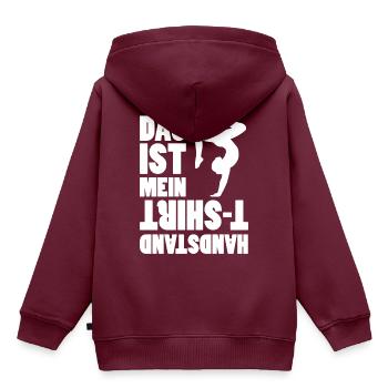 Handstand Shirt - Kinder Premium Organic Hoodie - Burgunderrot - Hinten - AI Model Kid Female (0cm)