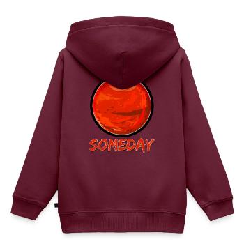 Someday Mars - Kinder Premium Organic Hoodie - Burgunderrot - Hinten - AI Model Kid Female (0cm)