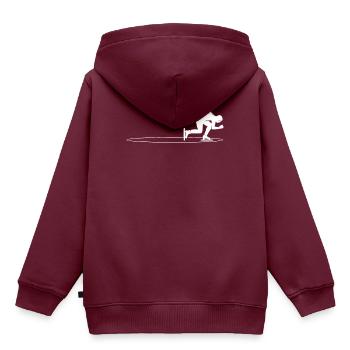 Eisschnelllauf - Kinder Premium Organic Hoodie - Burgunderrot - Hinten - AI Model Kid Female (0cm)