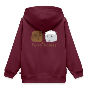 Furry Babys haarige Meerschweinchen - Kinder Premium Organic Hoodie - Burgunderrot - Hinten - AI Model Kid Female (0cm)