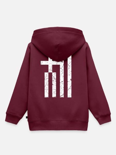 Griechenland Flagge - Kinder Premium Organic Hoodie - Burgunderrot