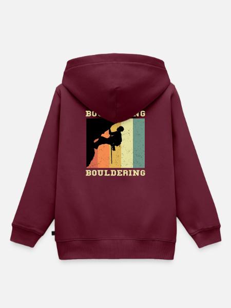 Bouldering Bouldering - Kinder Premium Organic Hoodie - Burgunderrot