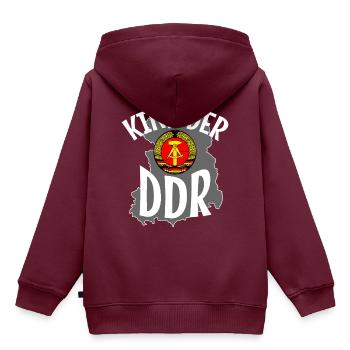Kinder Der DDR - Kinder Premium Organic Hoodie - Burgunderrot - Hinten - AI Model Kid Female (0cm)