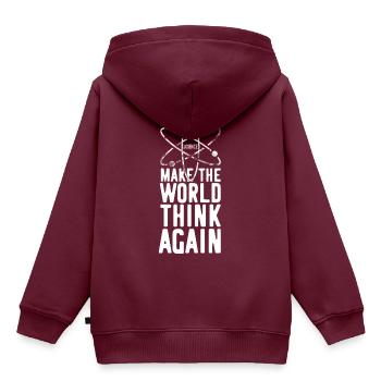 Nerd Nerds Denken Spruch - Kinder Premium Organic Hoodie - Burgunderrot - Hinten - AI Model Kid Female (0cm)