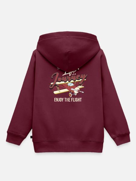 Flugzeug - Kinder Premium Organic Hoodie - Burgunderrot