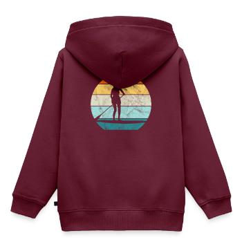 Sunset Women Stand up paddle - Kinder Premium Organic Hoodie - Burgunderrot - Hinten - AI Model Kid Female (0cm)