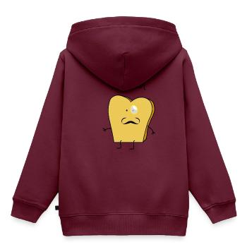 Mr Toast - Kinder Premium Organic Hoodie - Burgunderrot - Hinten - AI Model Kid Female (0cm)
