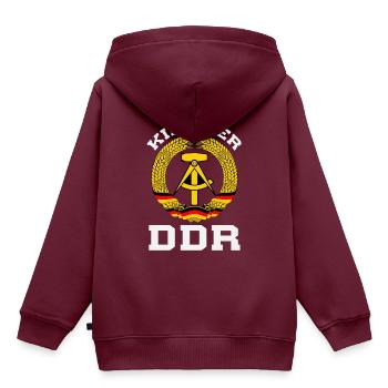 Kind Der DDR - Kinder Premium Organic Hoodie - Burgunderrot - Hinten - AI Model Kid Female (0cm)