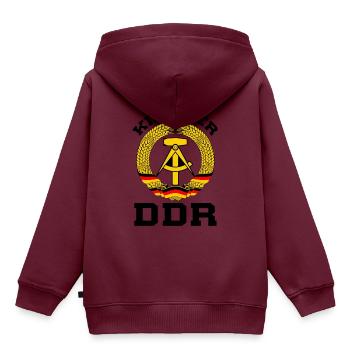 Kind Der DDR - Kinder Premium Organic Hoodie - Burgunderrot - Hinten - AI Model Kid Female (0cm)