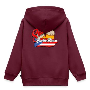 Salsa - Kinder Premium Organic Hoodie - Burgunderrot - Hinten - AI Model Kid Female (0cm)