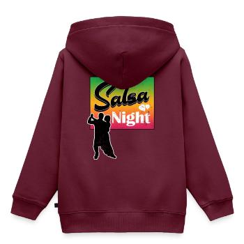 Salsa - Kinder Premium Organic Hoodie - Burgunderrot - Hinten - AI Model Kid Female (0cm)