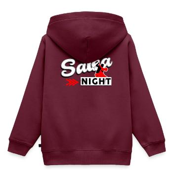 Salsa - Kinder Premium Organic Hoodie - Burgunderrot - Hinten - AI Model Kid Female (0cm)