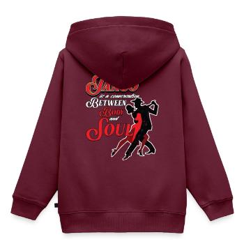 Tango, Tango Tänzer - Kinder Premium Organic Hoodie - Burgunderrot - Hinten - AI Model Kid Female (0cm)