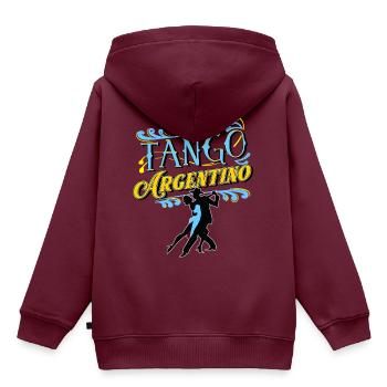 Tango, Tango Tänzer - Kinder Premium Organic Hoodie - Burgunderrot - Hinten - AI Model Kid Female (0cm)