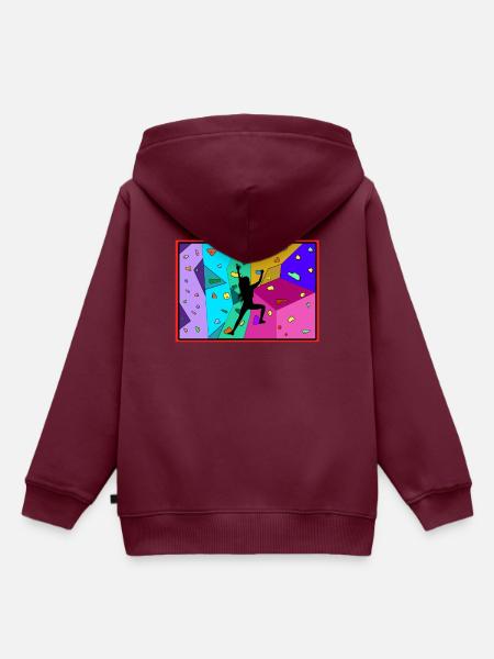 Sportklettern, Bouldern - Kinder Premium Organic Hoodie - Burgunderrot