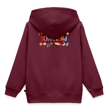 Schulkind Einschulung Schulbeginn - Kinder Premium Organic Hoodie - Burgunderrot - Hinten - AI Model Kid Female (0cm)
