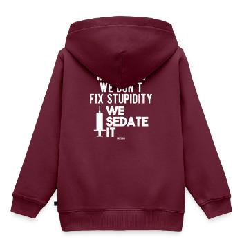Krankenschwester Arzt Virus Grippe Pille - Kinder Premium Organic Hoodie - Burgunderrot - Hinten - AI Model Kid Female (0cm)