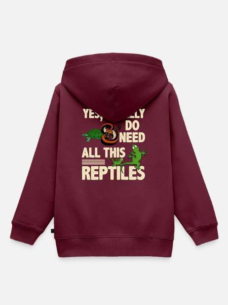 Gecko Eidechse - Kinder Premium Organic Hoodie - Burgunderrot