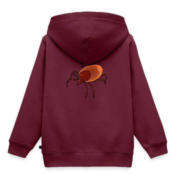 Zecke Zecken Blutsauger Ungeziefer Schädling - Kinder Premium Organic Hoodie - Burgunderrot - Hinten - AI Model Kid Female (0cm)