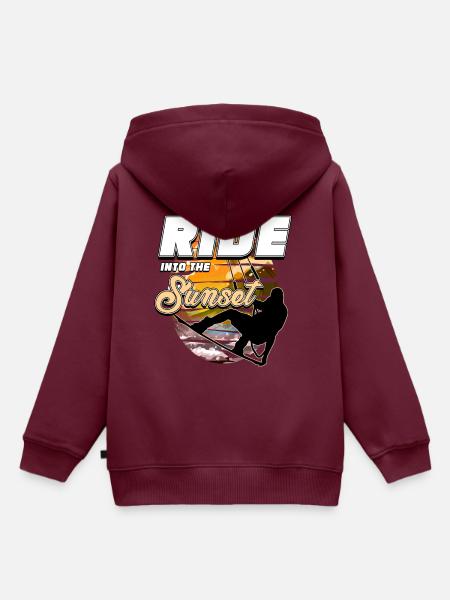 Kitesurfing, Kiteboarding - Kinder Premium Organic Hoodie - Burgunderrot