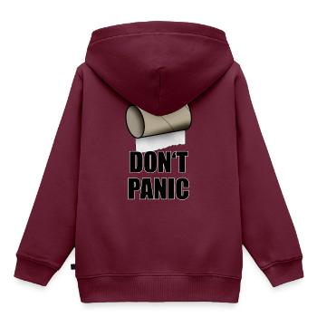 Dont Panic Toilettenpapierkrise - Kinder Premium Organic Hoodie - Burgunderrot - Hinten - AI Model Kid Female (0cm)