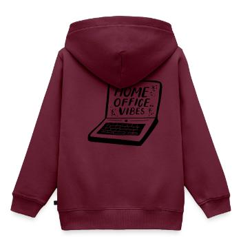 Home Office Vibes - Kinder Premium Organic Hoodie - Burgunderrot - Hinten - AI Model Kid Female (0cm)