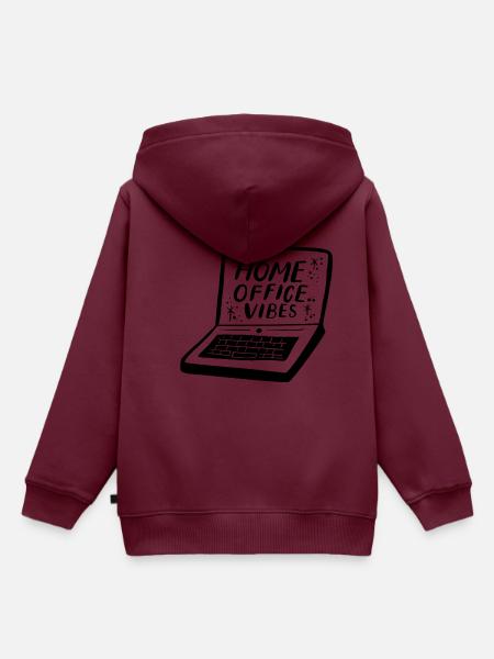 Home Office Vibes - Kinder Premium Organic Hoodie - Burgunderrot