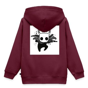 Hollow Knight - Kinder Premium Organic Hoodie - Burgunderrot - Hinten - AI Model Kid Female (0cm)