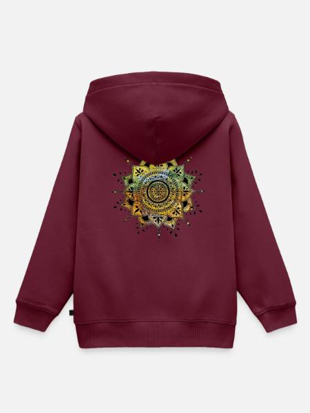 Mandala - Kinder Premium Organic Hoodie - Burgunderrot