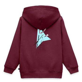 Hippe abstrakte, geometrische Formen & Shapes - Kinder Premium Organic Hoodie - Burgunderrot - Hinten - AI Model Kid Female (0cm)
