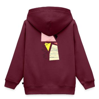 Hippe abstrakte, geometrische Formen & Shapes - Kinder Premium Organic Hoodie - Burgunderrot - Hinten - AI Model Kid Female (0cm)