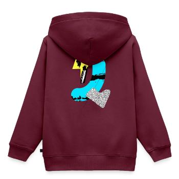 Abstrakte geometrische Formen & Shapes - Kinder Premium Organic Hoodie - Burgunderrot - Hinten - AI Model Kid Female (0cm)