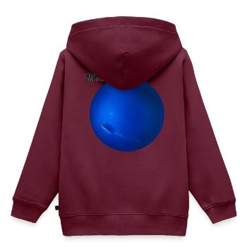 Neptune Neptun Sol System - Kinder Premium Organic Hoodie - Burgunderrot - Hinten - AI Model Kid Female (0cm)