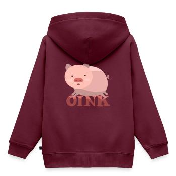 Schwein, Schwein Sau, Schwein Schweine - Kinder Premium Organic Hoodie - Burgunderrot - Hinten - AI Model Kid Female (0cm)
